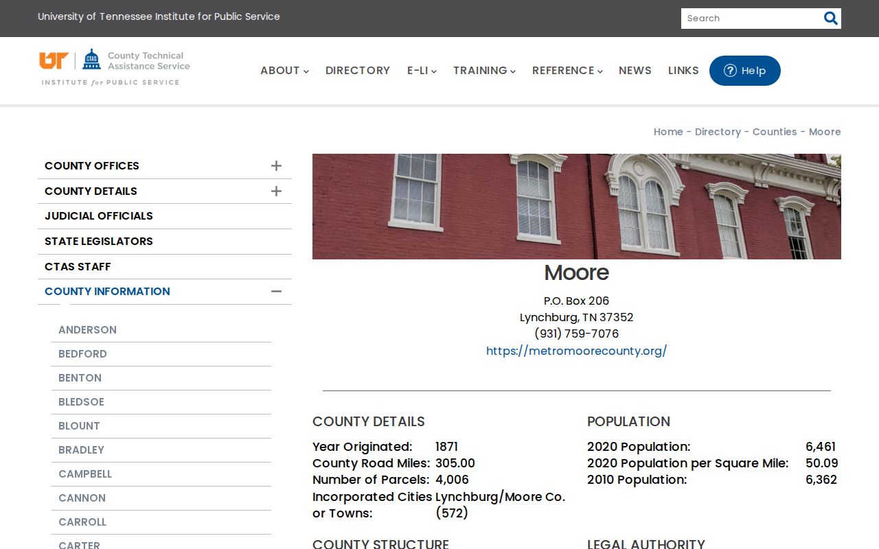CTAS profile explaining Lynchburg–Moore County criminal record geography